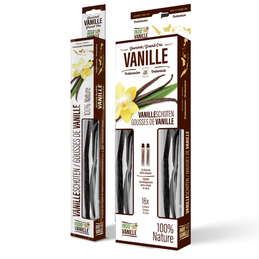 Gourmet Vanilla Bean "IndoVanille" Indonesian Vanilla, World best Vanilla Bean, 16-22cm 